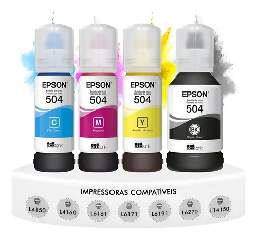 Kit 4 Tintas Original T504 L4150 L4160 L4260 L6270 L14150