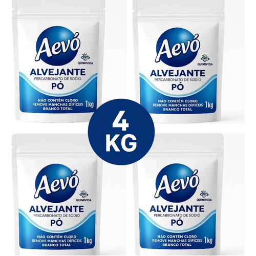 Kit 4 un percarbonato de sodio aevo tira mancha e branqueia 1
