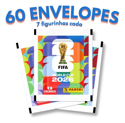 Kit 420 figurinhas do album copa do mundo 2026 60 pacotes