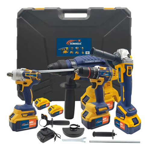 Kit 48v ferramenta lixadeira martelete parafusadeira impacto
