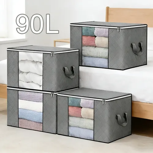 Kit 4un saco organizador edredon cobertor multiuso dobravel