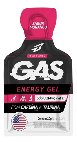 Kit 4x Caixas Gas Gel Energético 40 Sachês Bodyaction Sabor Guaraná com Açaí/Morango