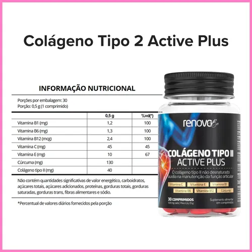Kit 4x Colágeno Tipo 2 Renova Be Vitaminas B1 B6 B12 Vit C E