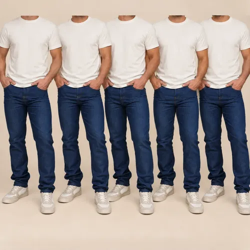 Kit 5 calcas masculina jeans com elastano trabalhopasseio
