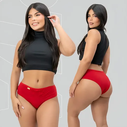 Kit 5 Calcinha Feminina Cintura Alta Cós Alto Conforto