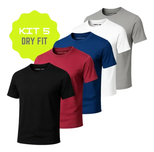 Kit 5 camisa masculina termica academia dry fit malha fria
