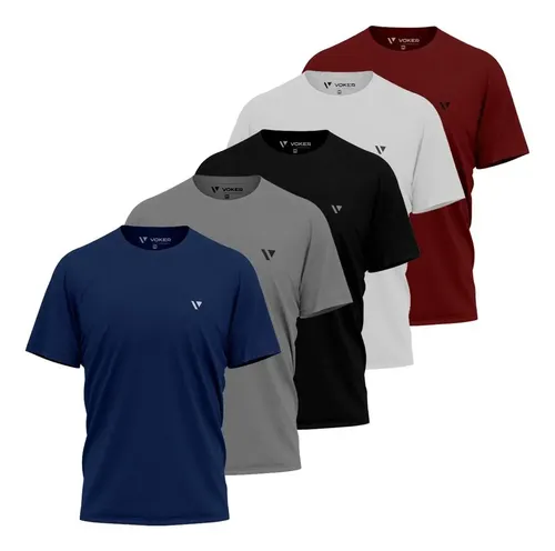 Kit 5 camisas camisetas masculina slim voker 100 original