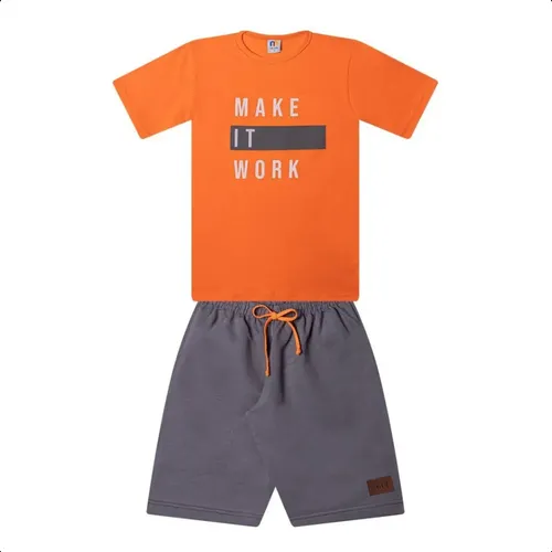 Kit 5 Conjuntos Infantil Juvenil Camiseta + Bermuda Menino