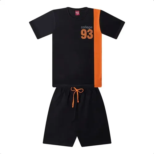Kit 5 Conjuntos Infantil Juvenil Camiseta + Bermuda Menino