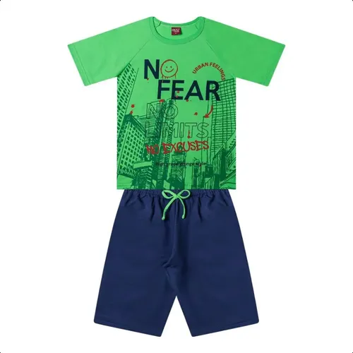 Kit 5 Conjuntos Infantil Juvenil Camiseta + Bermuda Menino