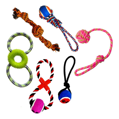 Kit 5 cordas brinquedos mordedores puxador p cachorro