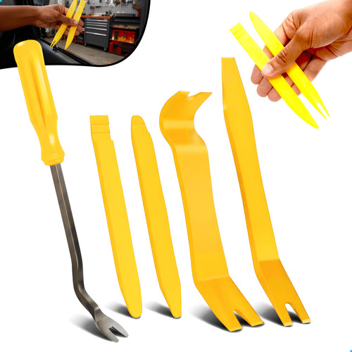 Kit 5 espatulas nylon desmontar painel moldura portas carros