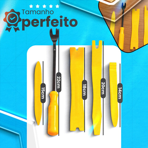 Kit 5 Espátulas Nylon Desmontar Painel Moldura Portas Carros