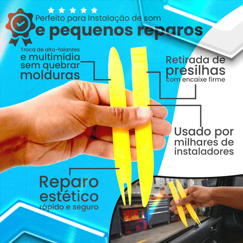 Kit 5 Espátulas Nylon Desmontar Painel Moldura Portas Carros