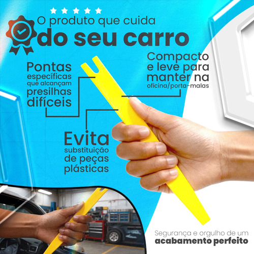 Kit 5 Espátulas Nylon Desmontar Painel Moldura Portas Carros
