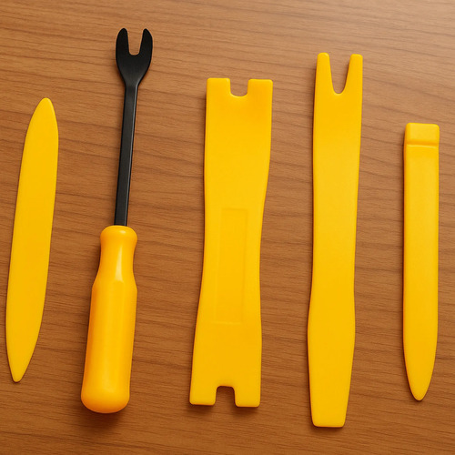 Kit 5 Espátulas Nylon Desmontar Painel Moldura Portas Carros