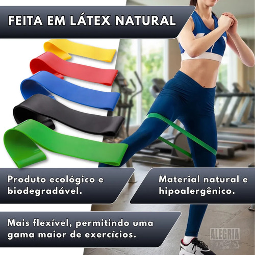 Kit 5 Faixa Elástica Super Mini Band Extensor Elástico Para Treino Resistência Funcional Academia Ginástica Yoga Esporte Banda Extra Forte De Treinamento Thera Pilates Fisioterapia Alegria