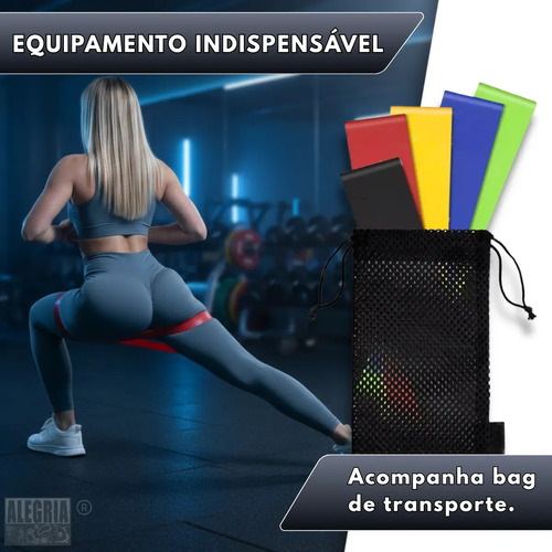 Kit 5 Faixa Elástica Super Mini Band Extensor Elástico Para Treino Resistência Funcional Academia Ginástica Yoga Esporte Banda Extra Forte De Treinamento Thera Pilates Fisioterapia Alegria
