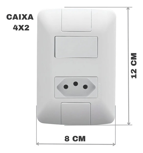 Kit 5 Interruptor Com Tomada Tramontina 10a 250v Branca