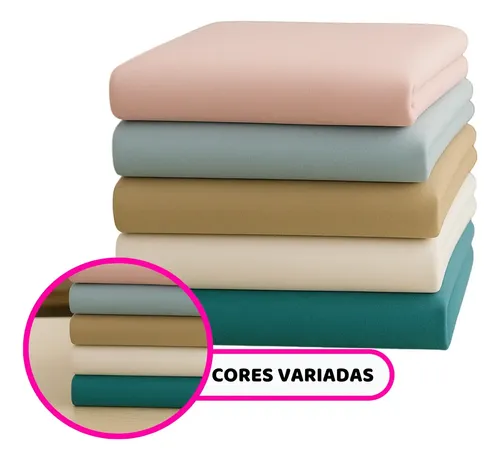 Kit 5 Lençóis Solteiro Sem Elástico 400 Fios Liso