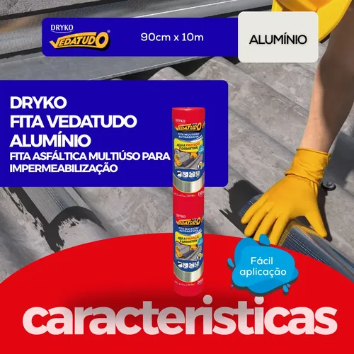 Kit 5 Manta Asfáltica Auto Adesiva Aluminizada 90cm X 10m