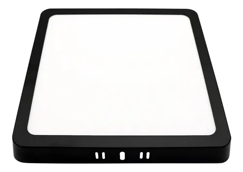 Kit 5 Painel Plafon Led 25w Sobrepor Quadrado Preto 21x21