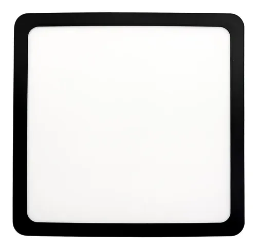 Kit 5 Painel Plafon Led 25w Sobrepor Quadrado Preto 21x21
