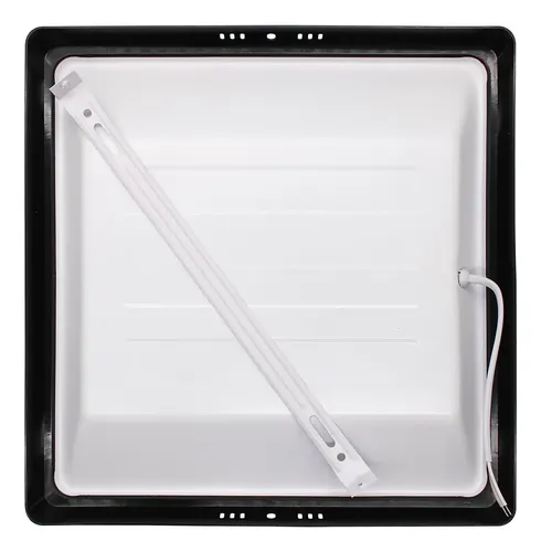Kit 5 Painel Plafon Led 25w Sobrepor Quadrado Preto 21x21