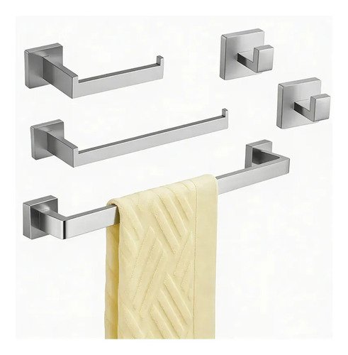 Kit 5 pcs inox banheiro porta toalhas dreamway acero de fosc