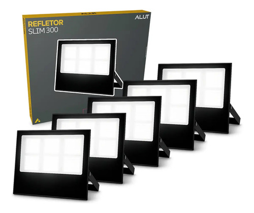 Kit 5 refletor led 300w 6500k branco frio ip65 a prova dagua