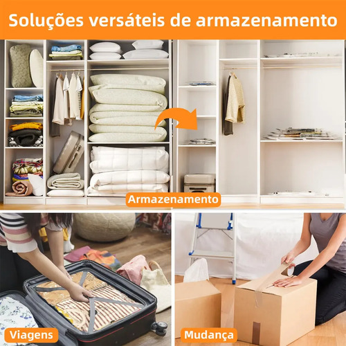 Kit 5 Sacos Vácuo 60x80cm Bomba Elétrica Antimofo Roupas