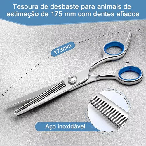 Kit 5 Tesoura Tosa Banho E Tosa Pet Shop Profissionais