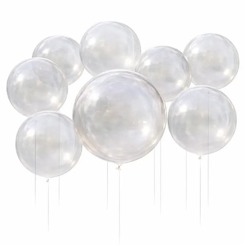 Kit 50 Balões Bolha Transparentes 24 - 60cm - Bexiga Bolha Translúcida Grande Para Festa Casamento E Aniversário Balões Bubble Transparentes Decoração Festiva Alta Qualidade Marca Redfin