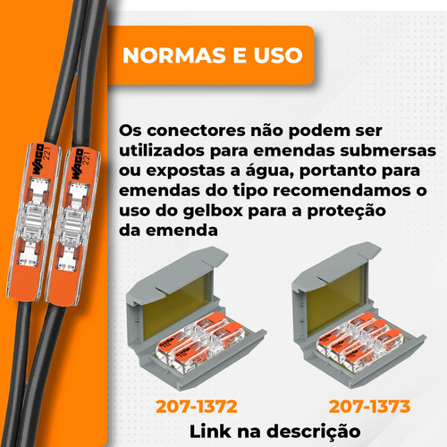 Kit 50 Peças Conectores Emenda De Fios Inline 221-2411 Wago