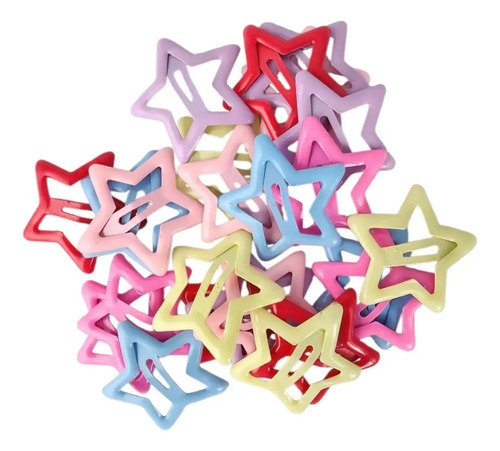 Kit 50unid Presilhas Estrela Colorida Tic Tac Cores Sortidas Coloridas/sortidas