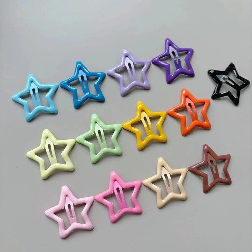 Kit 50unid Presilhas Estrela Colorida Tic Tac Cores Sortidas Coloridas/sortidas
