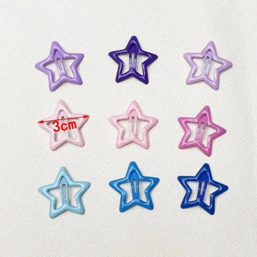 Kit 50unid Presilhas Estrela Colorida Tic Tac Cores Sortidas Coloridas/sortidas