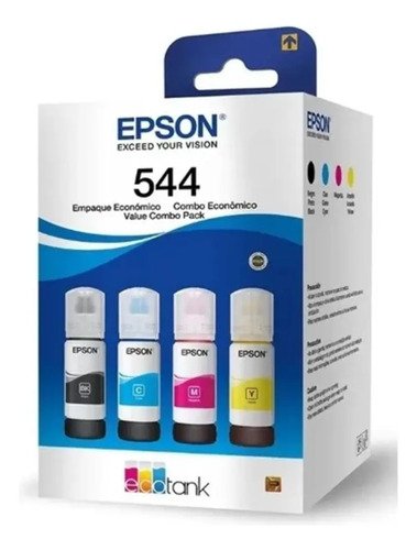 Kit 544 refil epson t544 preto amarelo ciano magenta tinta 4