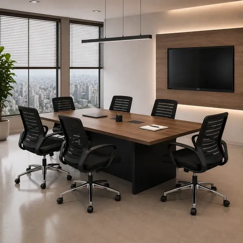 Kit 6 cadeiras office escritorio giratoria linha premium