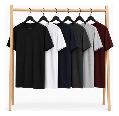 Kit 6 camiseta masculina algodao confort by zaroc