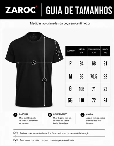 Kit 6 Camiseta Masculina Algodão Confort By Zaroc