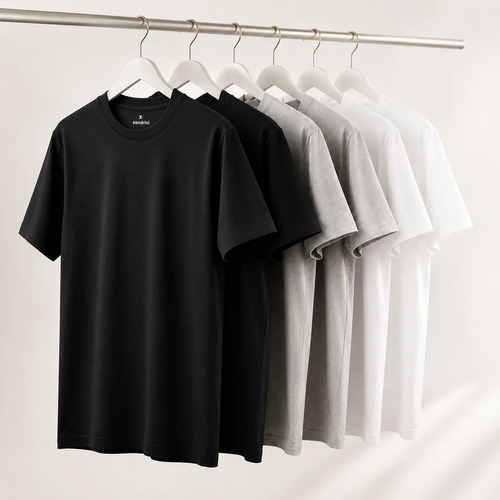 Kit 6 camisetas algodao dia dia sandrini basica conforto