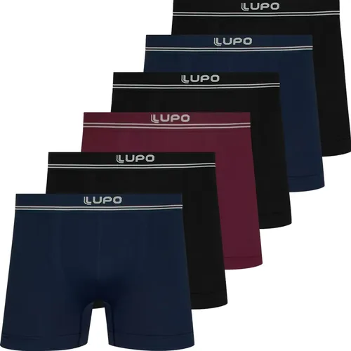 Kit 6 cuecas boxer lupo microfibra sem costura box masculina