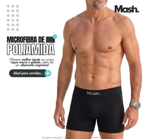 Kit 6 Cuecas Boxer Mash Poliamida Toque Gelado Sem Costura