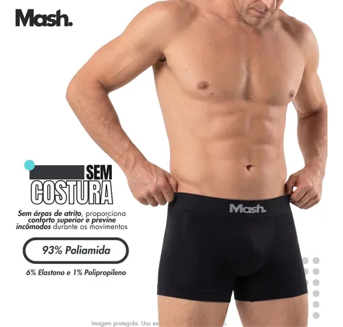 Kit 6 Cuecas Boxer Mash Poliamida Toque Gelado Sem Costura