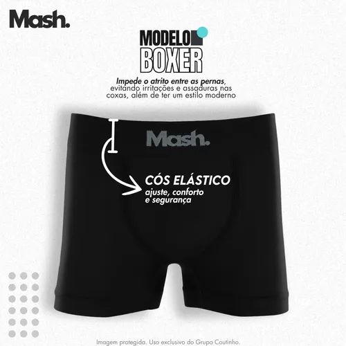 Kit 6 Cuecas Boxer Mash Poliamida Toque Gelado Sem Costura