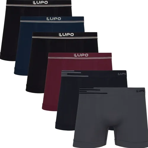 Kit 6 cuecas lupo boxer box sem costura basic microfibra 1