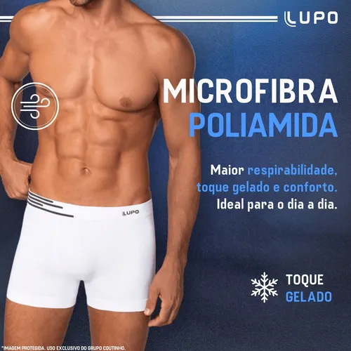 Kit 6 Cuecas Lupo Boxer Poliamida Sem Costura Box Masculina