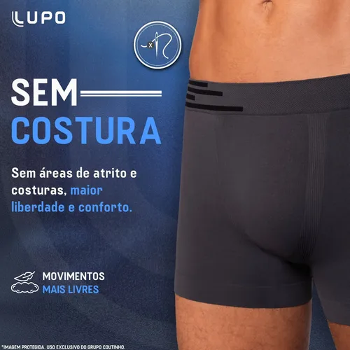 Kit 6 Cuecas Lupo Boxer Poliamida Sem Costura Box Masculina