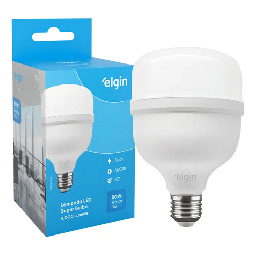 Kit 6 Lâmpadas Super Bulbo Alta Potência Led 50w - Elgin Cor Da Luz Branco-frio